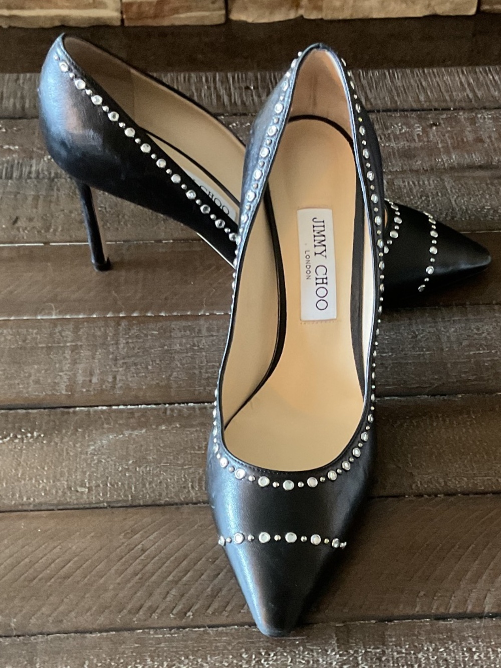 ⭐️ Jimmy Choo Romy 85 Calf Leather Black Heels - size 39.5 (9)